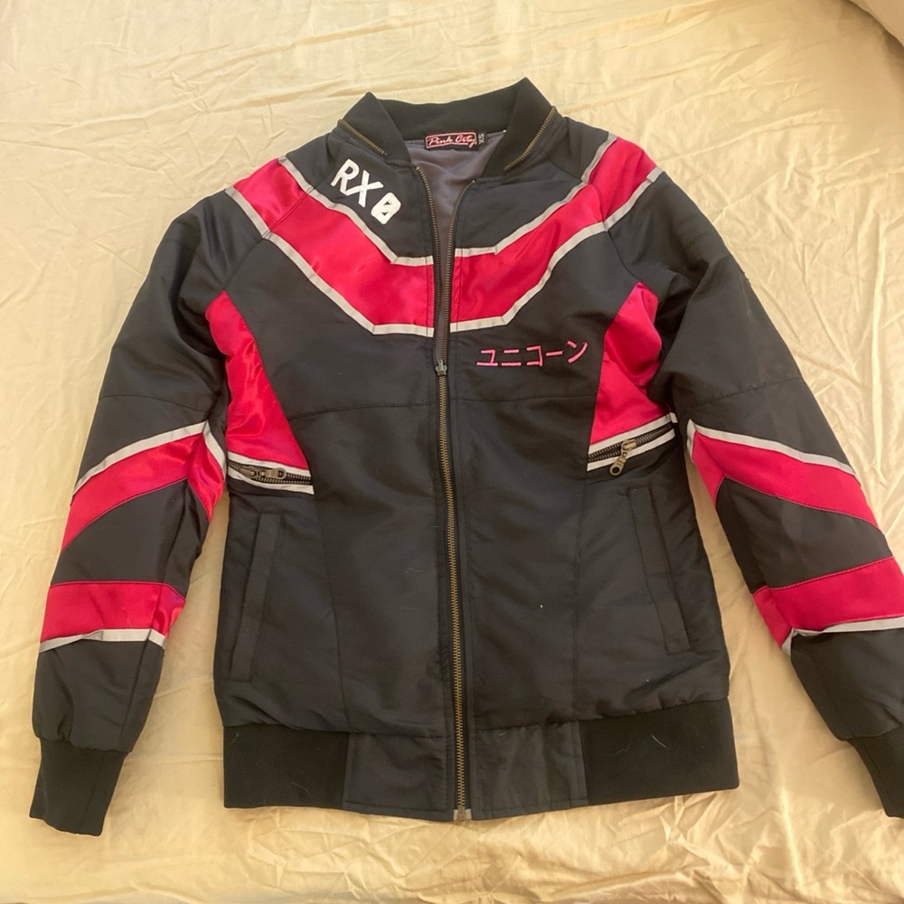 Pink City brand limited Mobile Suit Gundam Unicorn reversible bomber
